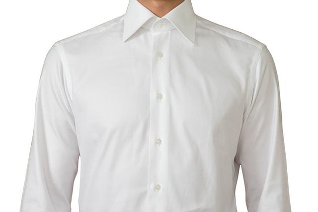 Clothing, Product, Dress shirt, Collar, Sleeve, Textile, Shirt, White, Button, Pattern, 