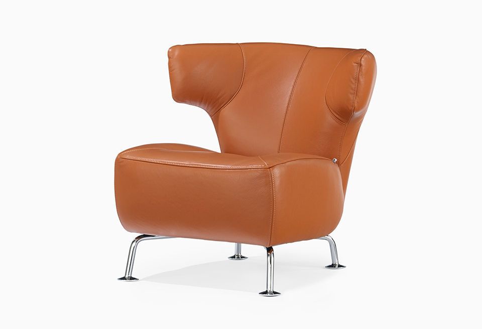 Chair, Furniture, Orange, Club chair, Leather, Tan, Comfort, Armrest, Beige, Caramel color, 