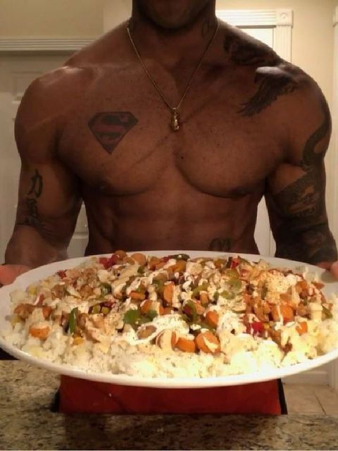 Dish, Food, Cuisine, Muscle, Meal, Junk food, Recipe, Ingredient, Eating, Barechested, 