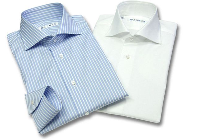 Clothing, Blue, Product, Dress shirt, Collar, Sleeve, Shirt, Textile, White, Pattern, 