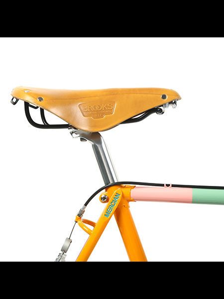 Bicycle frame, Bicycles--Equipment and supplies, Bicycle part, Bicycle handlebar, Bicycle saddle, Yellow, Bicycle accessory, Orange, Bicycle, Bicycle fork, 
