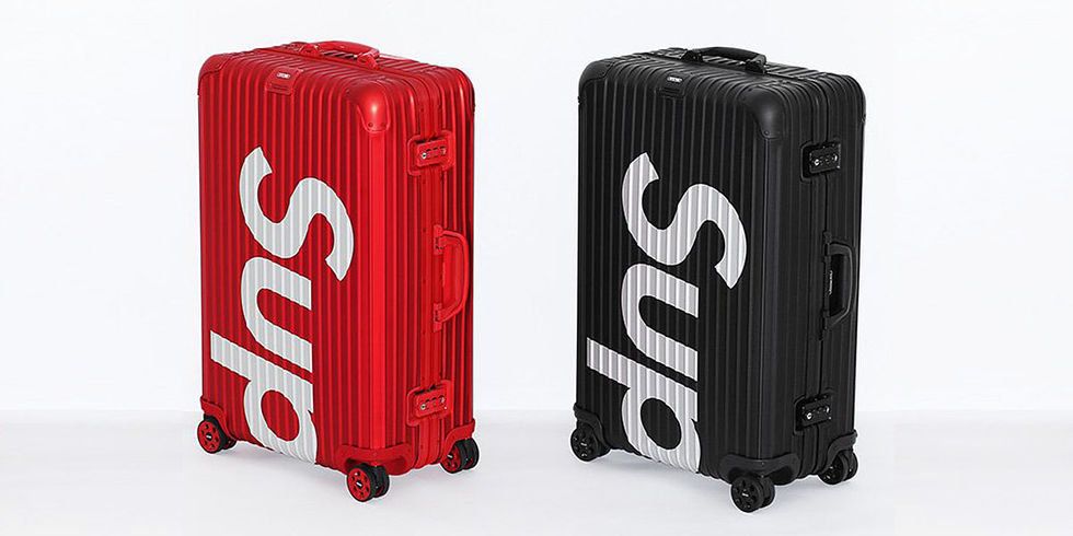 Suitcase, Red, Font, Material property, Baggage, Hand luggage, Rolling, 