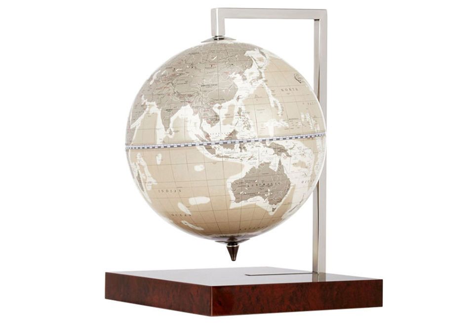 Globe, Beige, Table, Glass, World, Furniture, Sphere, Lamp, Interior design, 