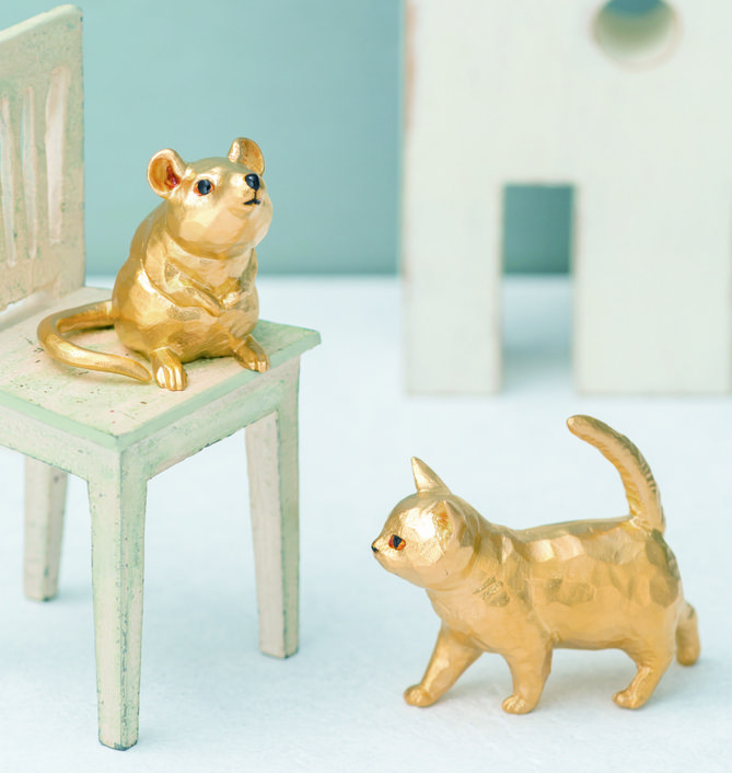 オブジェ、顔の金属彫刻 ゴールド 素晴らしい輝き！ ゴールデンオブシディアン 52-53x41-42mm 財宝