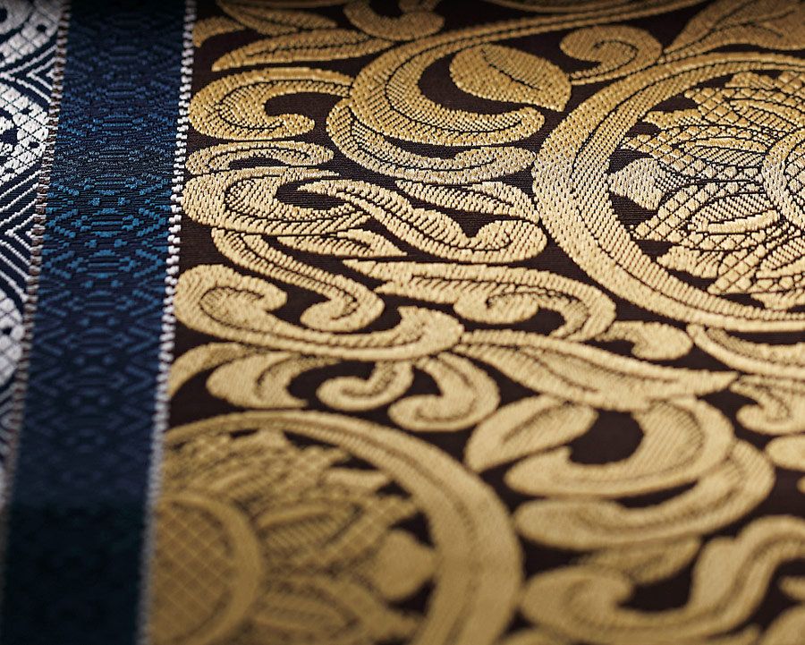 注目ブランド 西陣絹織物帯びです引きはく織物太鼓と前続き織物珍しい