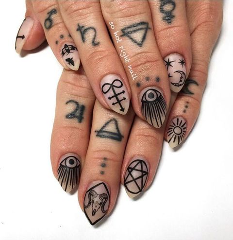 Nail, Finger, Manicure, Nail care, Nail polish, Hand, Cosmetics, Tattoo, Design, Close-up, 