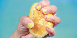 Hand, Finger, Yellow, Citrus, Citron, Lemon, Food, Fruit, Nail, Plant, 