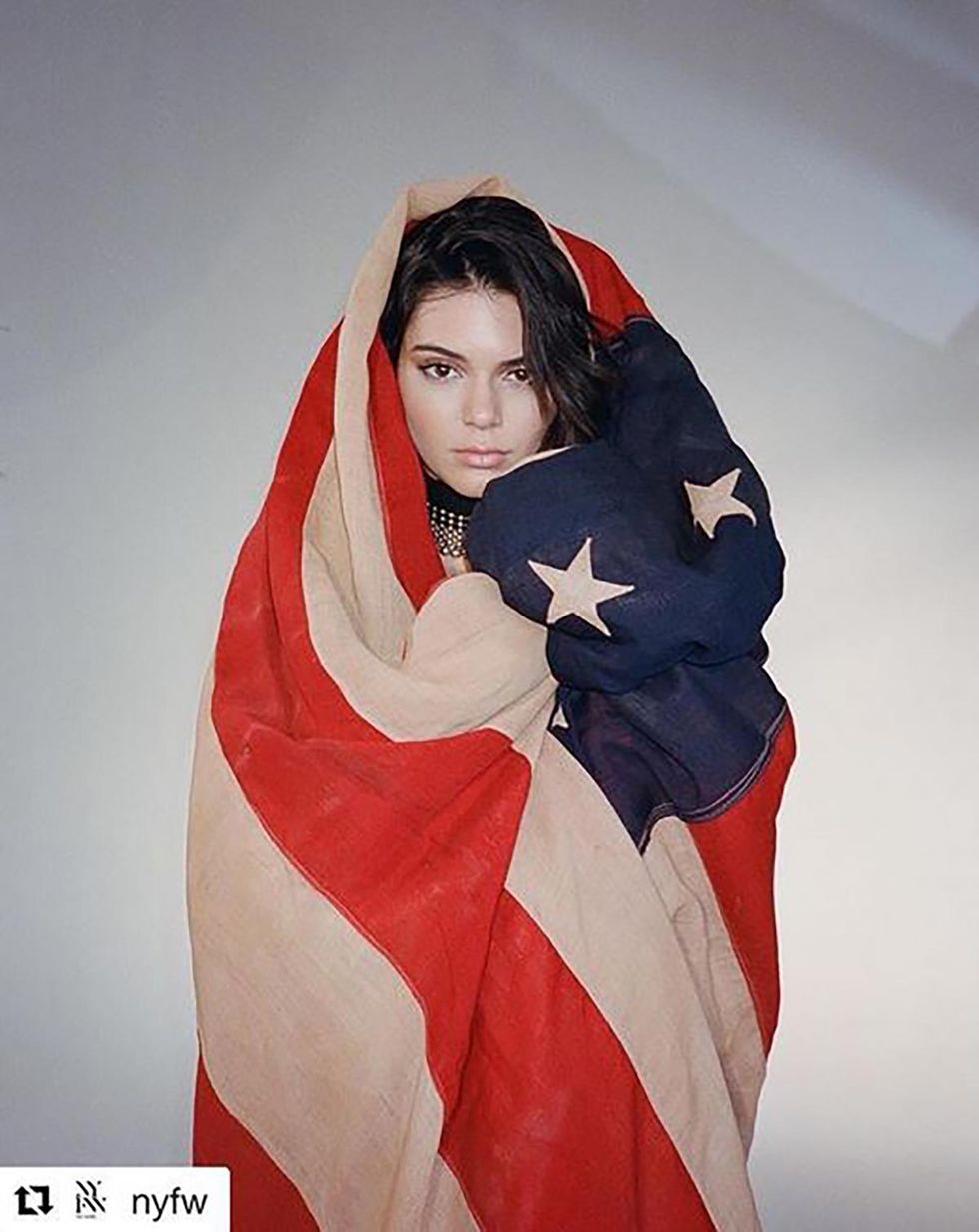 Clothing, Costume, Outerwear, Cosplay, Photo shoot, Photography, Black hair, Flag, 