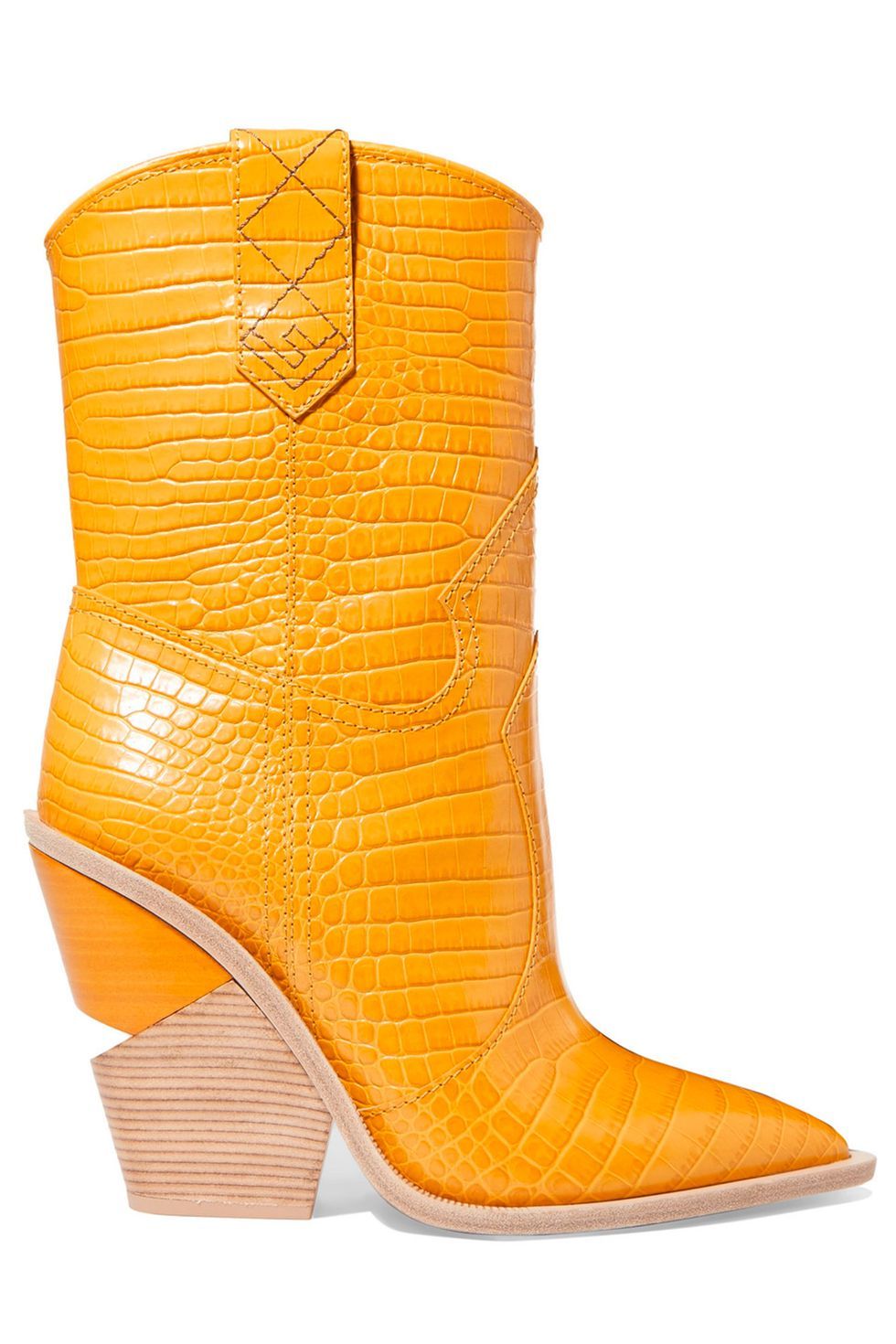 Footwear, Yellow, Boot, Shoe, Orange, Cowboy boot, High heels, Durango boot, 