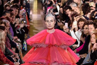 Fashion, Haute couture, Pink, Fashion model, Dress, Clothing, Fashion show, Gown, Event, Costume design, 