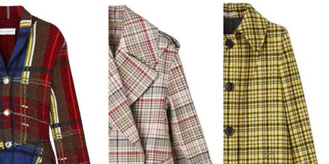 Clothing, Plaid, Tartan, Pattern, Overcoat, Outerwear, Coat, Trench coat, Sleeve, Textile, 