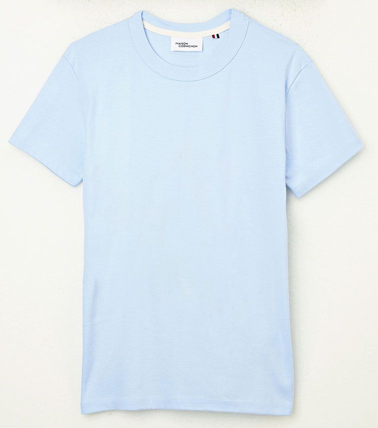 Clothing, T-shirt, White, Sleeve, Blue, Active shirt, Top, Neck, Font, Pocket, 