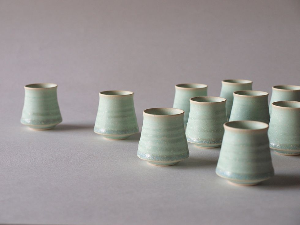 Green, Ceramic, earthenware, Vase, Porcelain, Pottery, Beige, Circle, Thread, 
