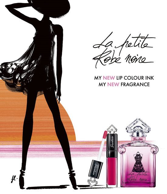 Perfume, Little black dress, Fashion illustration, Fashion model, Dress, Fashion accessory, Style, Magenta, 