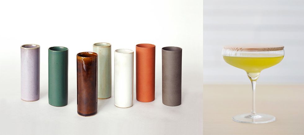 Product, Cylinder, Brown, Material property, Table, Copper, Glass, Metal, Vase, Interior design, 