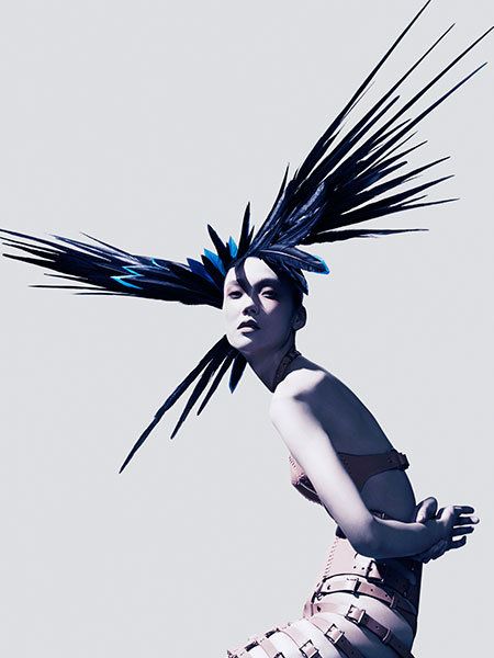 Style, Feather, Art, Costume accessory, Electric blue, Graphics, Illustration, Drawing, Liberty spikes, Headpiece, 