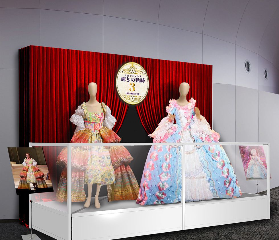 Product, Display case, Stage, Display window, Furniture, Textile, Interior design, Room, Dress, Table, 
