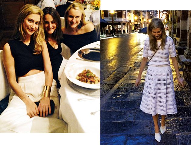 Smile, Happy, Facial expression, Dress, Friendship, Dishware, Cuisine, Collage, Street fashion, Dish, 