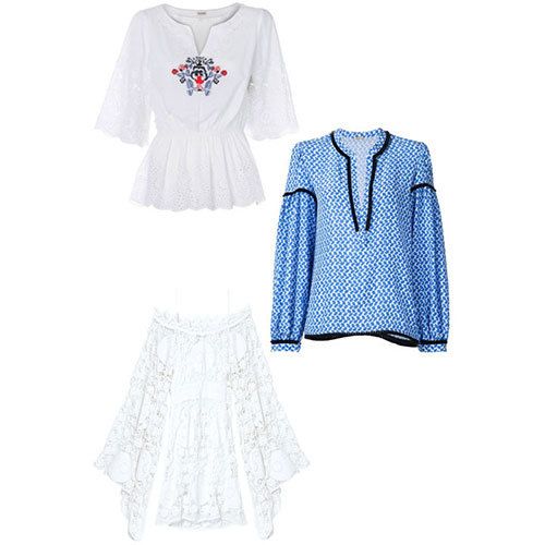 Blue, Product, Sleeve, Textile, White, Pattern, Style, Dress, Fashion, Azure, 