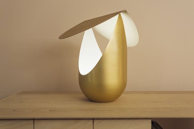 Sculpture, Table, Vase, Design, Lamp, Art, Furniture, Light fixture, Wood, Glass, 