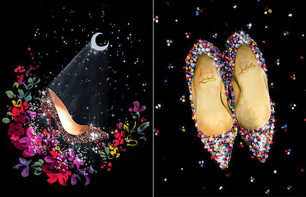 Art, Foot, Illustration, Glitter, Dancing shoe, Bridal shoe, Floral design, Graphics, 