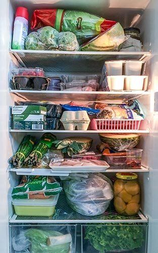 Food, Shelving, Food storage containers, Food storage, Freezer, Produce, Food group, Dishware, Local food, Frozen food, 
