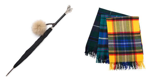 Tartan, Plaid, Brush, Pattern, Beige, Fashion design, Natural material, Makeup brushes, 