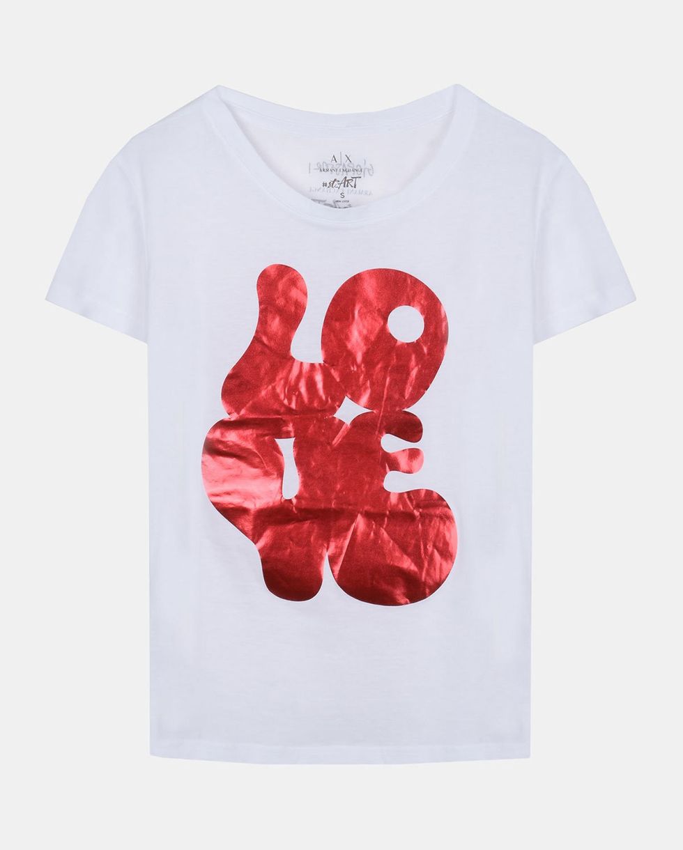 T-shirt, Red, White, Clothing, Product, Sleeve, Pink, Top, Font, Illustration, 