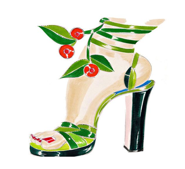Green, Footwear, High heels, Plant, Shoe, Sandal, Flower, Holly, 