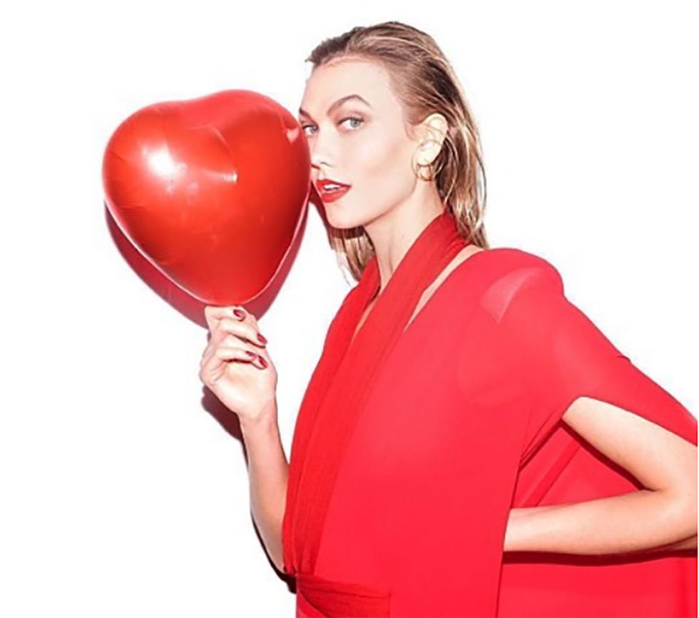 Red, Heart, Blond, Balloon, Lip, Human body, Valentine's day, Love, 