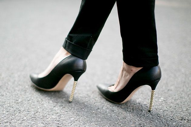 Footwear, High heels, Basic pump, Fashion, Black, Court shoe, Close-up, Dress shoe, Foot, Bridal shoe, 