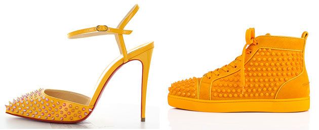 Footwear, High heels, Yellow, Orange, Sandal, Shoe, Basic pump, 