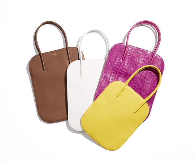 Bag, Product, Handbag, Yellow, Footwear, Pink, Magenta, Fashion accessory, Font, Shoe, 