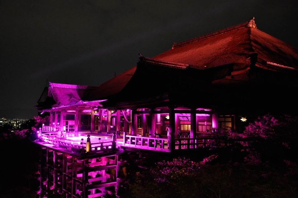 Night, Purple, Pink, Magenta, Midnight, Darkness, Chinese architecture, Japanese architecture, Neon, 