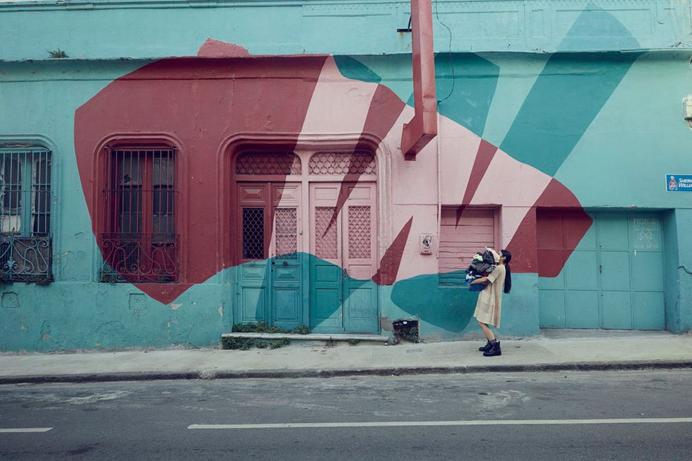 Blue, Green, Window, Facade, Wall, Pink, Teal, Graffiti, Turquoise, Asphalt, 