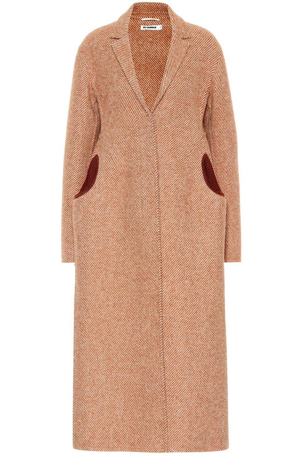 Clothing, Outerwear, Dress, Sleeve, Brown, Coat, Day dress, Beige, Robe, Overcoat, 