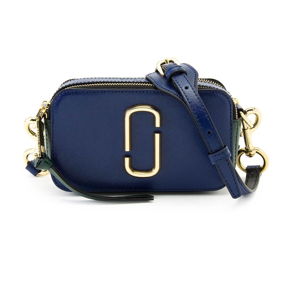Bag, Electric blue, Azure, Musical instrument accessory, Leather, Strap, Baggage, Shoulder bag, Silver, Buckle, 