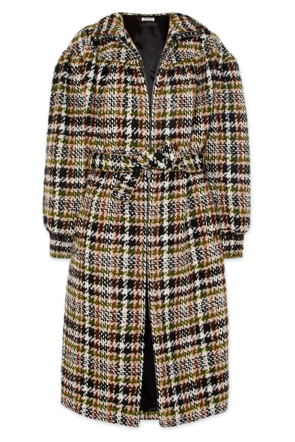 Clothing, Plaid, Pattern, Outerwear, Tartan, Sleeve, Coat, Design, Textile, Trench coat, 
