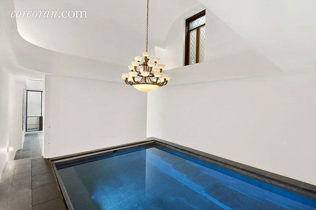 Blue, Property, Room, Wall, Ceiling, Swimming pool, Light fixture, Interior design, Floor, Aqua, 