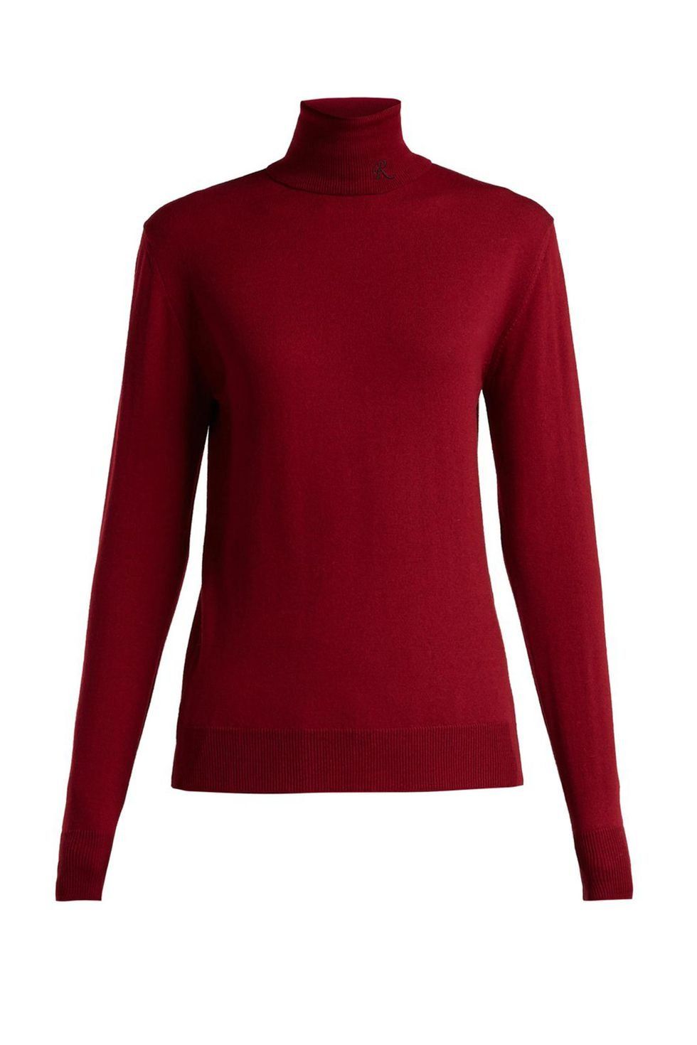 Clothing, Sleeve, Red, Neck, Long-sleeved t-shirt, Outerwear, Maroon, Shoulder, Sweater, Collar, 