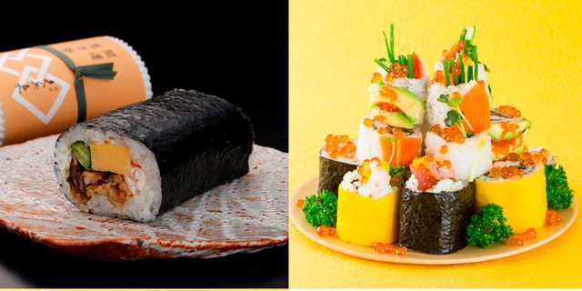 Gimbap, Sushi, Dish, Food, Cuisine, California roll, Comfort food, Japanese cuisine, Ingredient, À la carte food, 