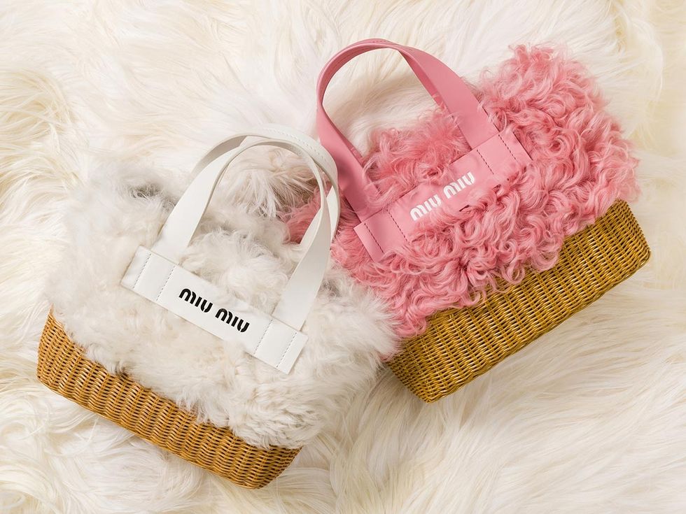 Pink, Product, Fur, Outerwear, Hand, Basket, Font, Hamper, Textile, Present, 