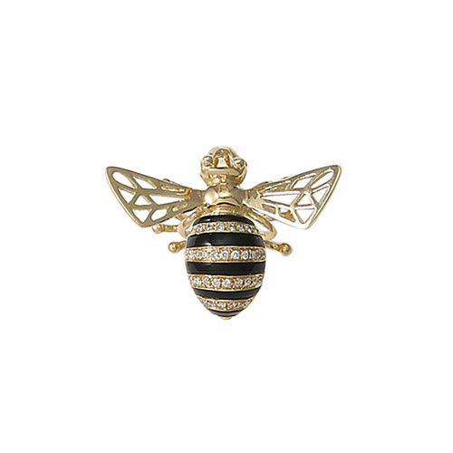 Bee, Honeybee, Insect, Membrane-winged insect, Invertebrate, Pollinator, Brass, Metal, Jewellery, Fashion accessory, 