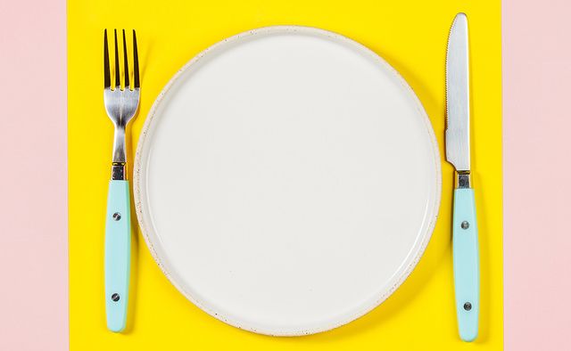 Dishware, Yellow, Tableware, Plate, Cutlery, Fork, Dinnerware set, Table knife, Serveware, 