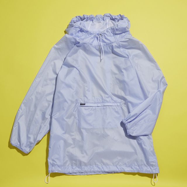Clothing, White, Outerwear, Blue, Sleeve, Raincoat, Jacket, Hood, Windbreaker, Rain suit, 
