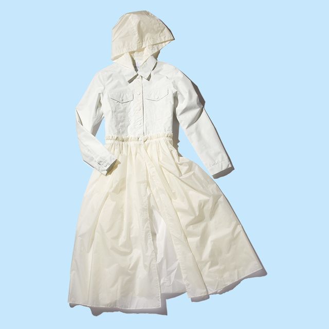 Clothing, White, Outerwear, Sleeve, Trench coat, Robe, Dress, Beige, Coat, Day dress, 