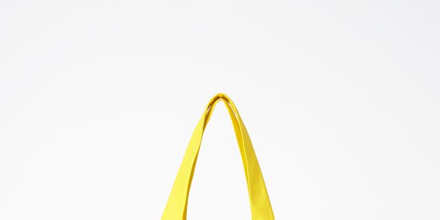 Bag, Handbag, Yellow, Tote bag, Product, Fashion accessory, Shoulder bag, Font, Luggage and bags, Smile, 
