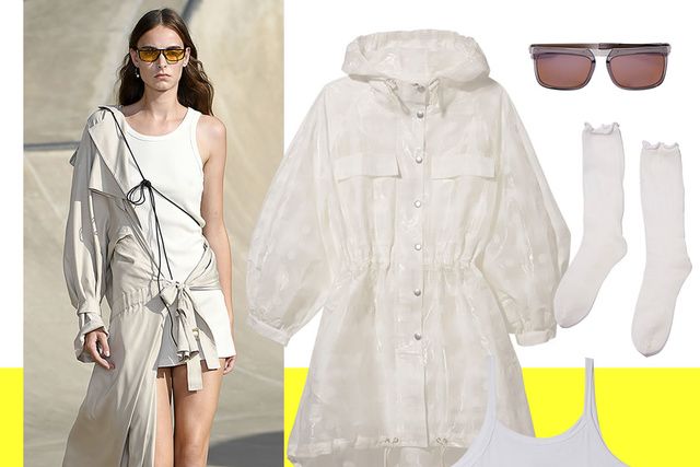 Clothing, White, Outerwear, Coat, Fashion, Raincoat, Sleeve, Overcoat, Trench coat, Hood, 