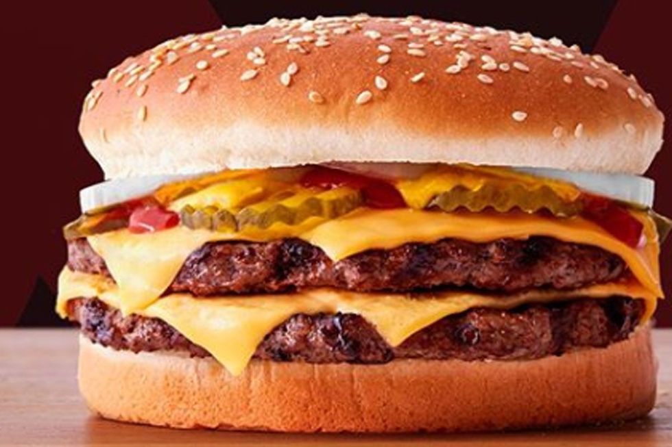 Food, Junk food, Hamburger, Fast food, Dish, Burger king premium burgers, Cuisine, Cheeseburger, Breakfast sandwich, Ingredient, 