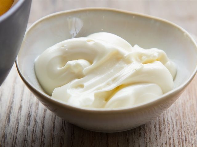 Food, Dish, Cuisine, Cream, Ingredient, Sour cream, Mayonnaise, Crème fraîche, Frozen yogurt, Dairy, 